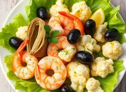 Salade d'artichauts et de crevettes