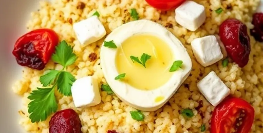 Salade de couscous au fromage de chèvre et tomates séchées