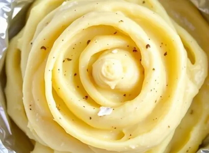 Purée de pommes de terre avec ail rôti