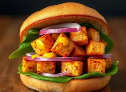 Sandwich au tofu épicé