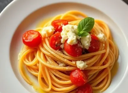 Pâtes au romarin, tomate et ricotta