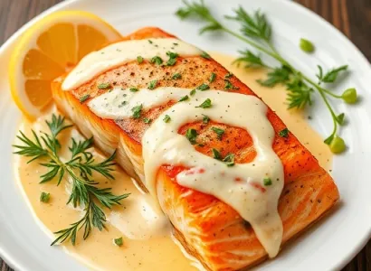 Saumon au mayonnaise piquante