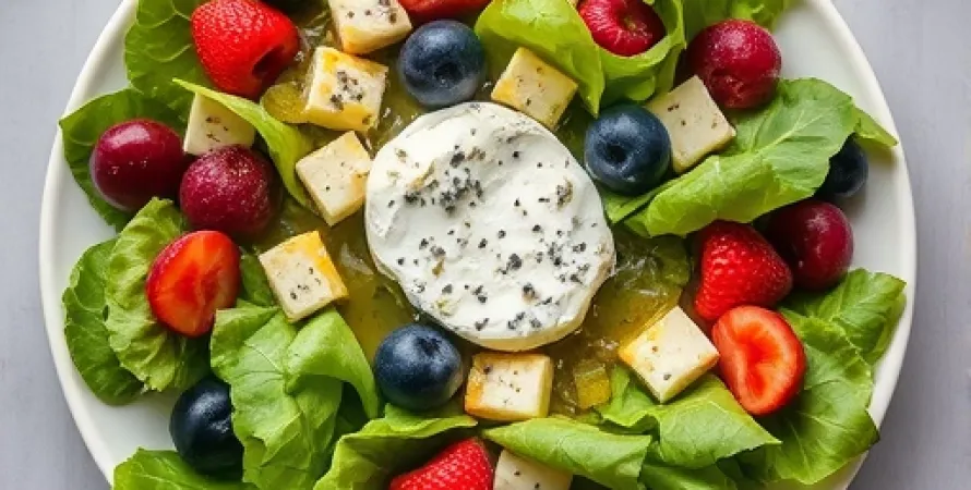 Salade de fromage et cerises