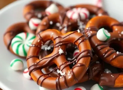 Bretzels au chocolat et à la menthe