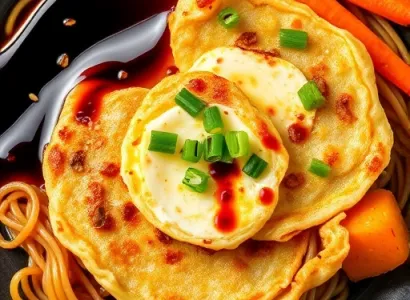 Galettes asiatiques aux oeufs et légumes