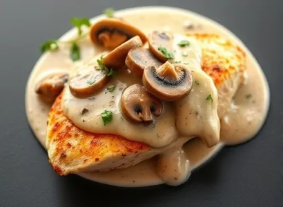 Pavé de poulet aux champignons