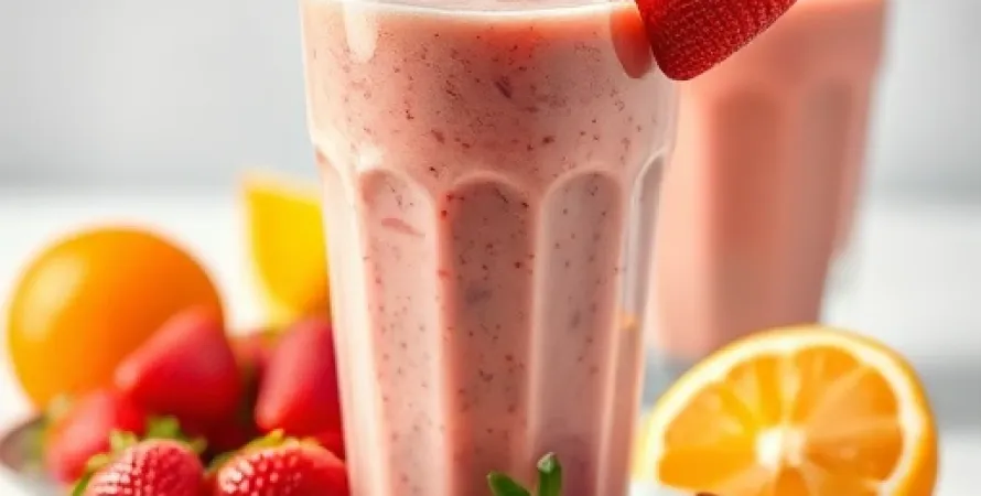Smoothie aux fraises et gingembre