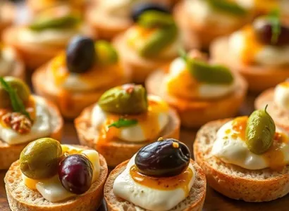 Canapés au fromage et olives