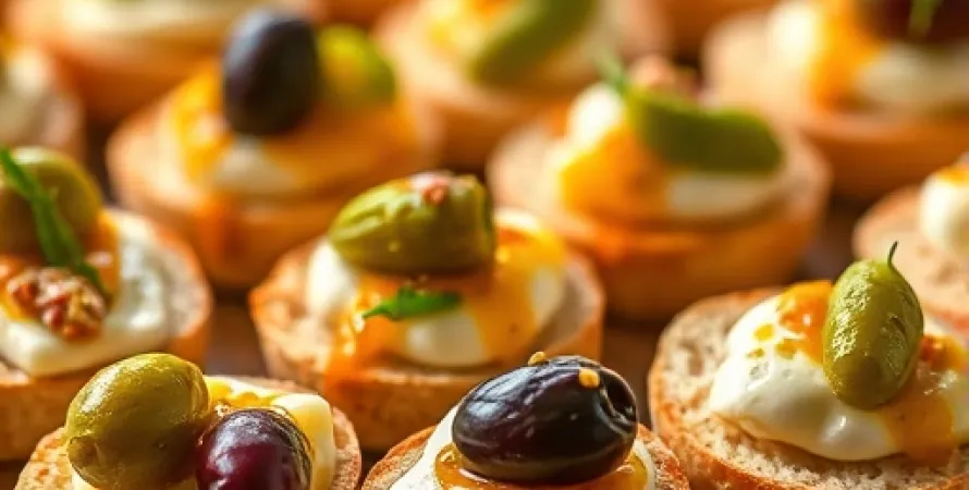 Canapés au fromage et olives