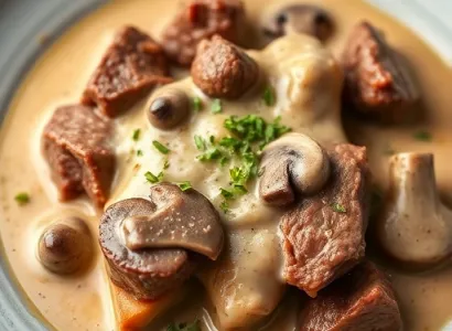 Bœuf à la crème de champignons