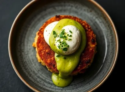 Galettes de quinoa au fromage de chèvre et sauce à l'avocat