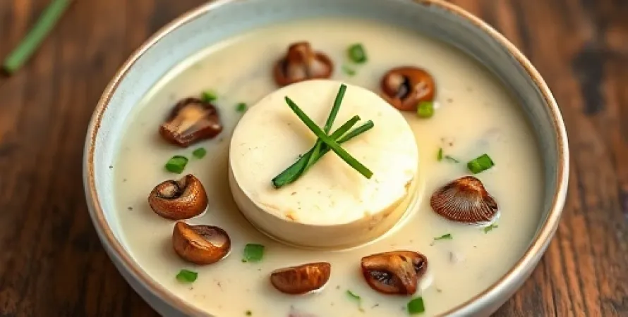 Soupe de Brie et Champignons Porcini