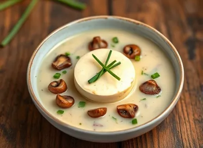 Soupe de Brie et Champignons Porcini