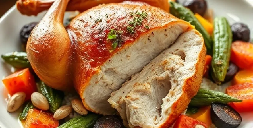Ragoût de volaille aux légumes et arachides
