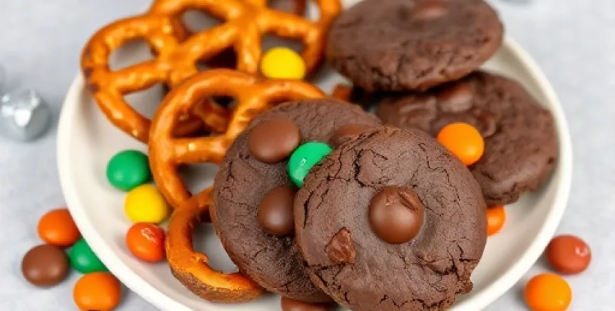 Biscuits au chocolat et prétzel