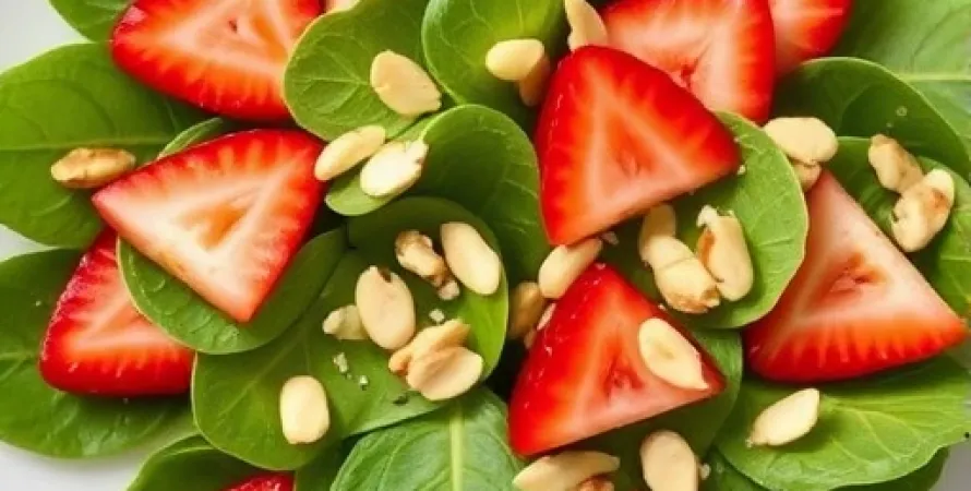 Salade d'épinards et fraises