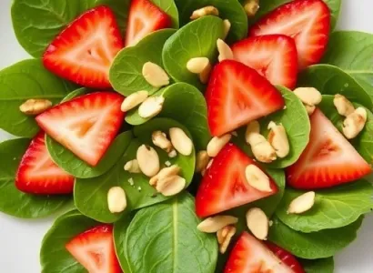 Salade d'épinards et fraises