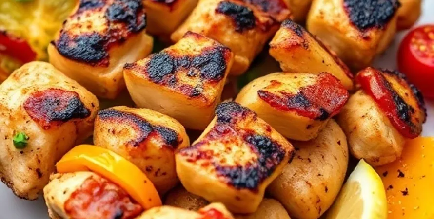 Brochettes de poulet au cantaloupe