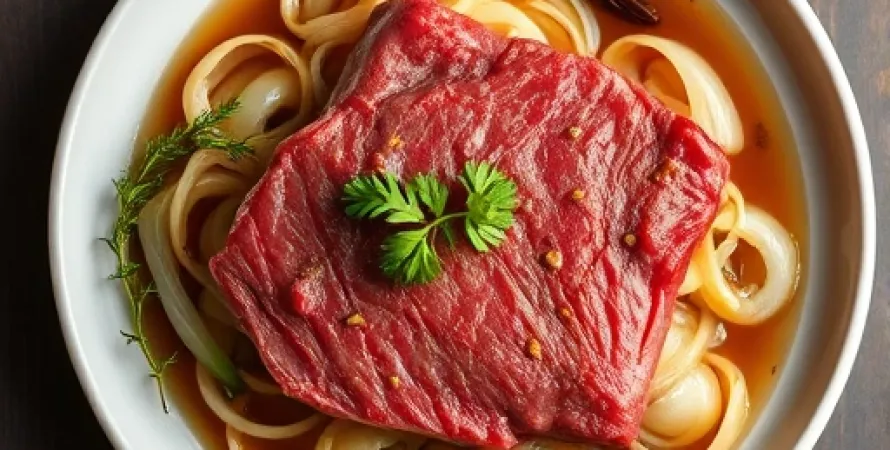 Soupe de boeuf et de nouilles au canelle