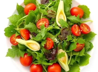 Salade de feuilles vertes avec vinaigre frais