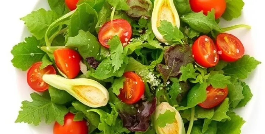 Salade de feuilles vertes avec vinaigre frais