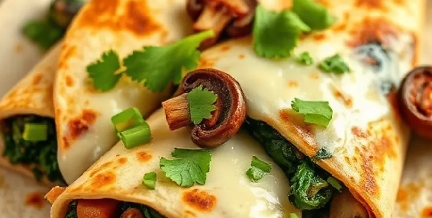Quesadillas d'épinard et de champignon