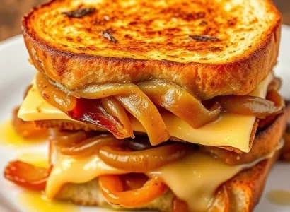 Toast aux oignons et fromage