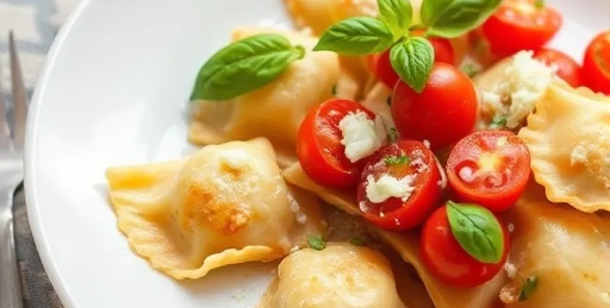 Raviolis de poulet et fromage de chèvre