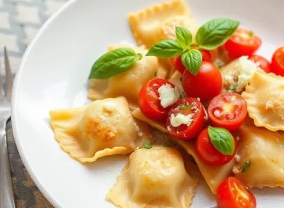 Raviolis de poulet et fromage de chèvre