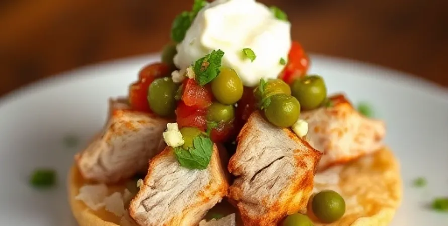Tostadas de poulet sud-ouest