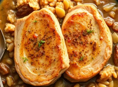 Côtes de porc braisées au chou
