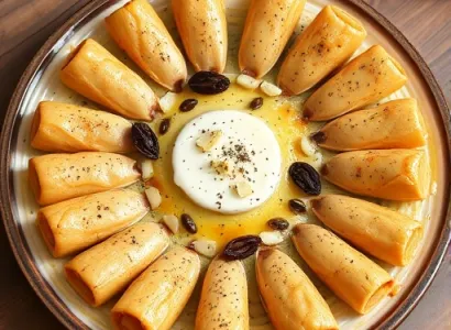 Cannellonis aux épinards, raisins et pignons