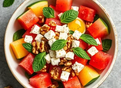 Salade de melon et pastèque