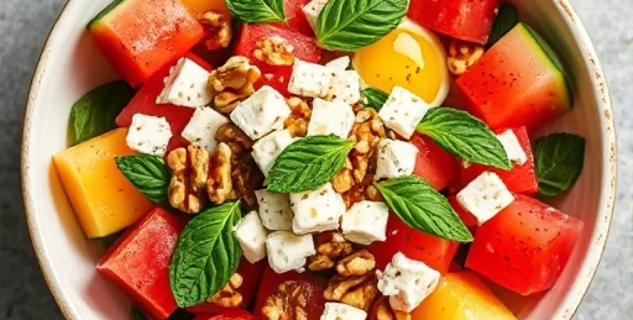 Salade de melon et pastèque