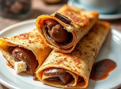 Crepes au Chocolat pour le Petit-Dejeuner