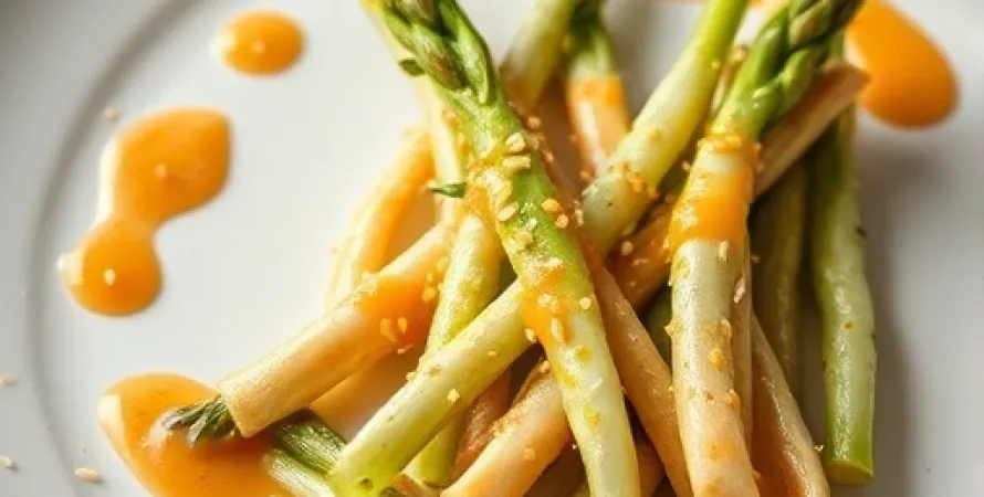 Asperges au sauce sesame et gingembre
