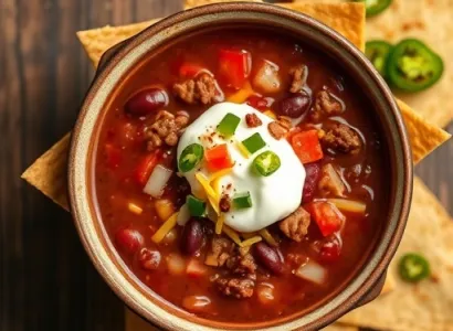 Soupe de haricots rouges et tacos