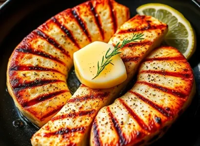 Truite grillée au beurre d'ail