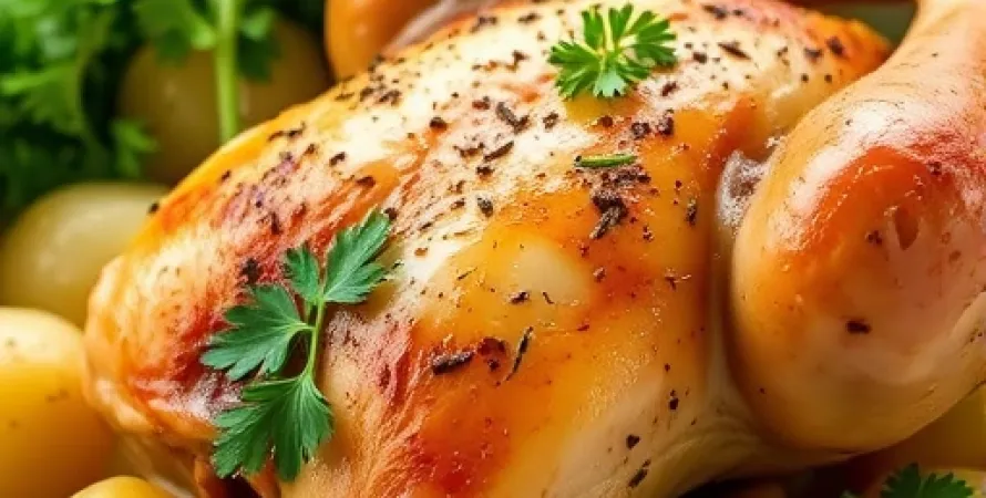 Poulet aux herbes et pommes de terre