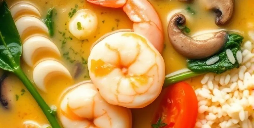 Soupe de Riz aux Crevettes et Oeuf