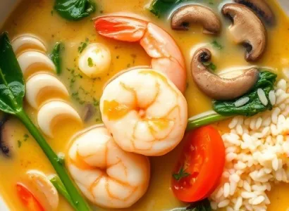 Soupe de Riz aux Crevettes et Oeuf