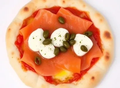 Pizza au saumon et fromage de chèvre