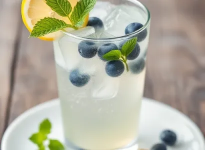 Limonade à la menthe et au bleuet