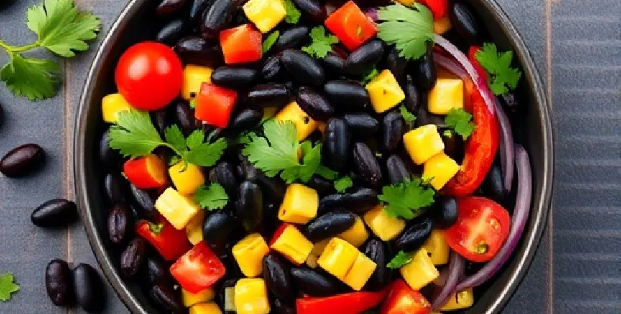 Salade de haricots noirs et de maïs rôtis