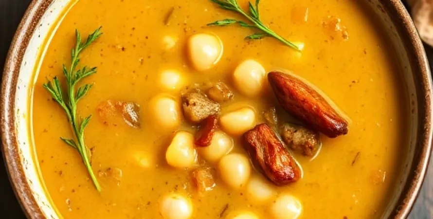 Potage de pois casselé au curry