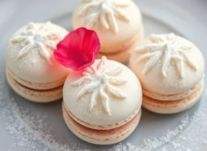Macarons au coco et à l'eau de rose