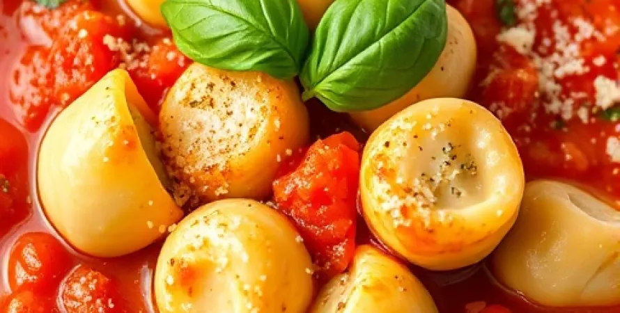 Tortellinis au fromage et sauce basilic