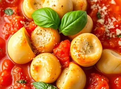 Tortellinis au fromage et sauce basilic