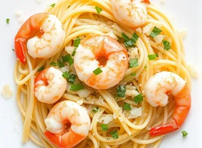Pâtes aux crevettes et artichauts