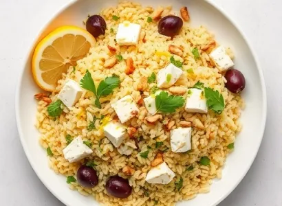 Salade d'orzo au citron et feta